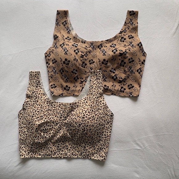 Rhonda Shear Other - Rhonda Shear Floral and Leopard Print Body Bras - Black and Tan